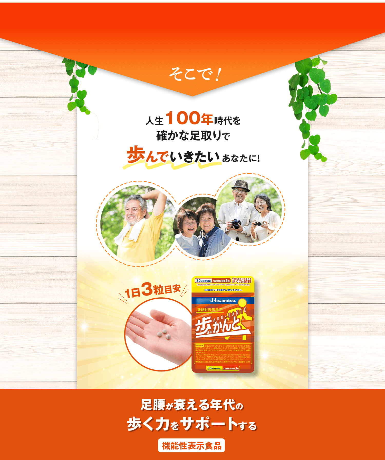 足腰が衰える年代の歩く力をサポートする