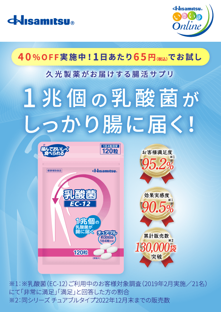 1兆個の乳酸菌がしっかり腸に届く！