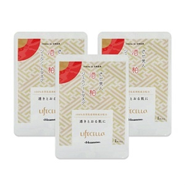 【社販まとめ】ライフセラ さが美人 酒粕 ジェルシートマスク 1セット×3個