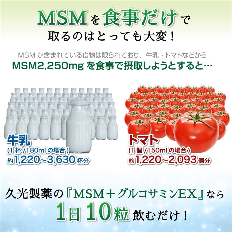 【社販特別】MSM+グルコサミンEX 300粒 300粒(1日10粒目安) 健康補助食品 ふしぶしの悩み・いたみに。