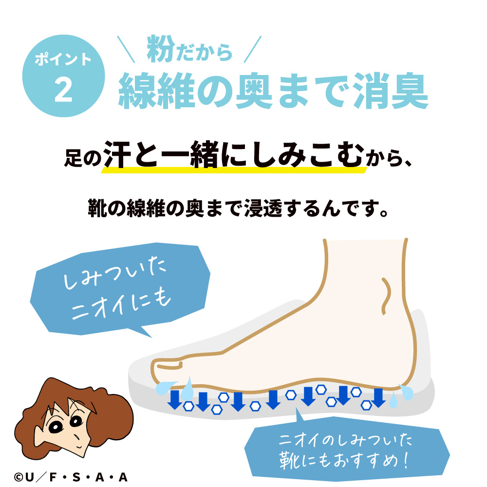  クレヨンしんちゃんパッケージ　ブテナロック 除菌抗菌パウダー（グリーン） しんちゃん版_1個