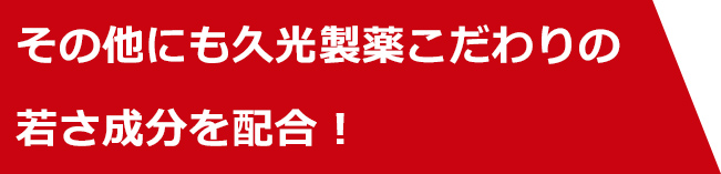 その他にも久光製薬こだわりの若さ成分を配合