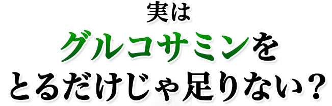 実はグルコサミンをとるだけじゃ足りない？