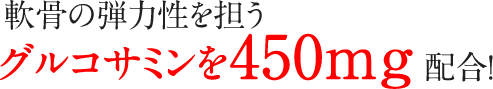 理由2 軟骨の弾力性を担うグルコサミンを450mg配合！