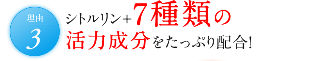 理由3 シトルリン+7種類の活力成分をたっぷり配合!